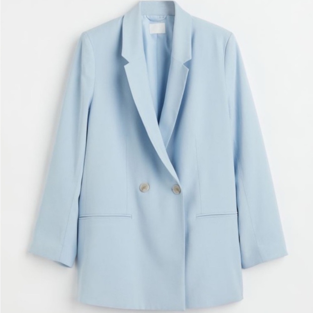 H&M Oversized Light Blue Linen Blazer size S
